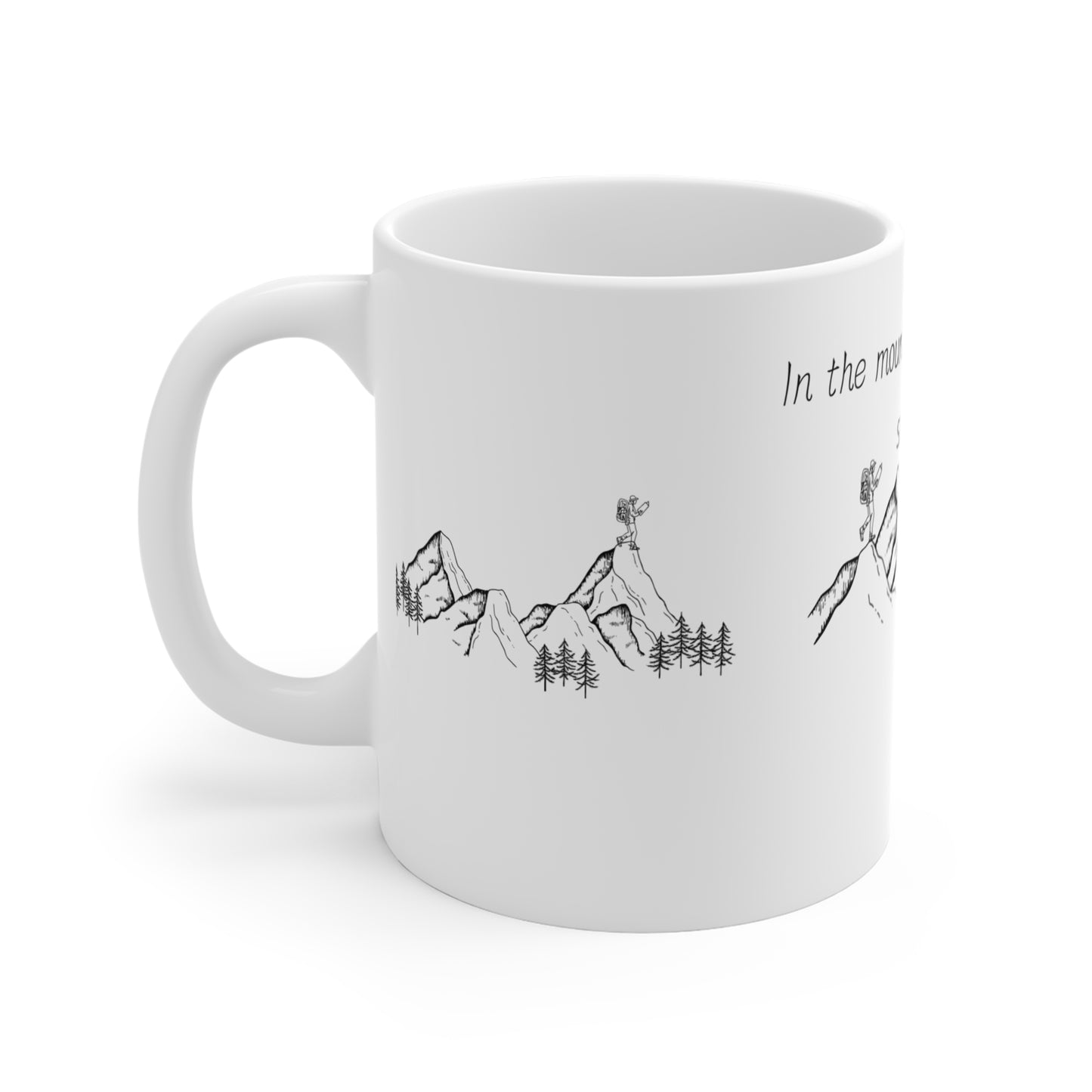 Hiking Mug, Traveler Mug, 11oz Ceramic Cup, Valentines Gift, Lead & BPA-Free, Great Design