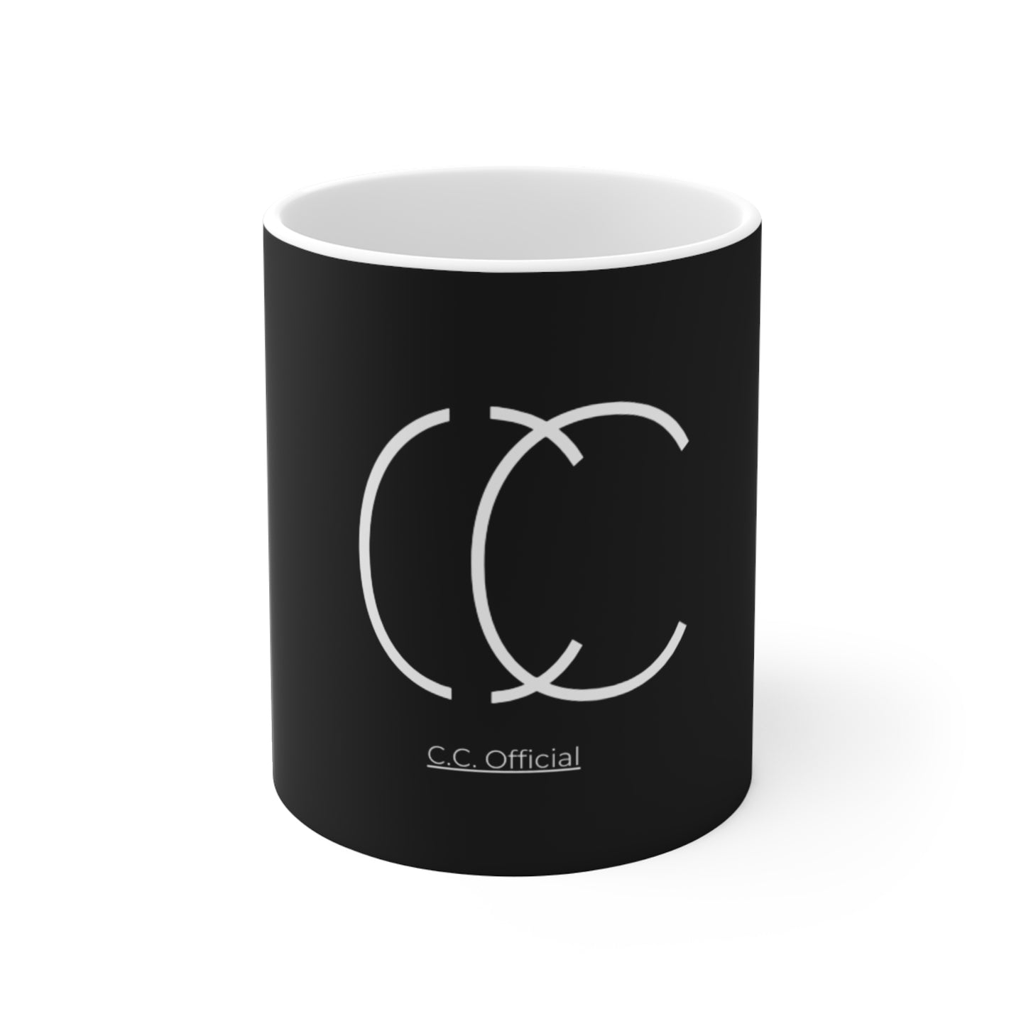 C C Official Black Coffee Mug 11oz - Lead and BPA Free, Morning Coffee Cup, Drinkware, Ceramic Mug Gift, Kitchen Accessories