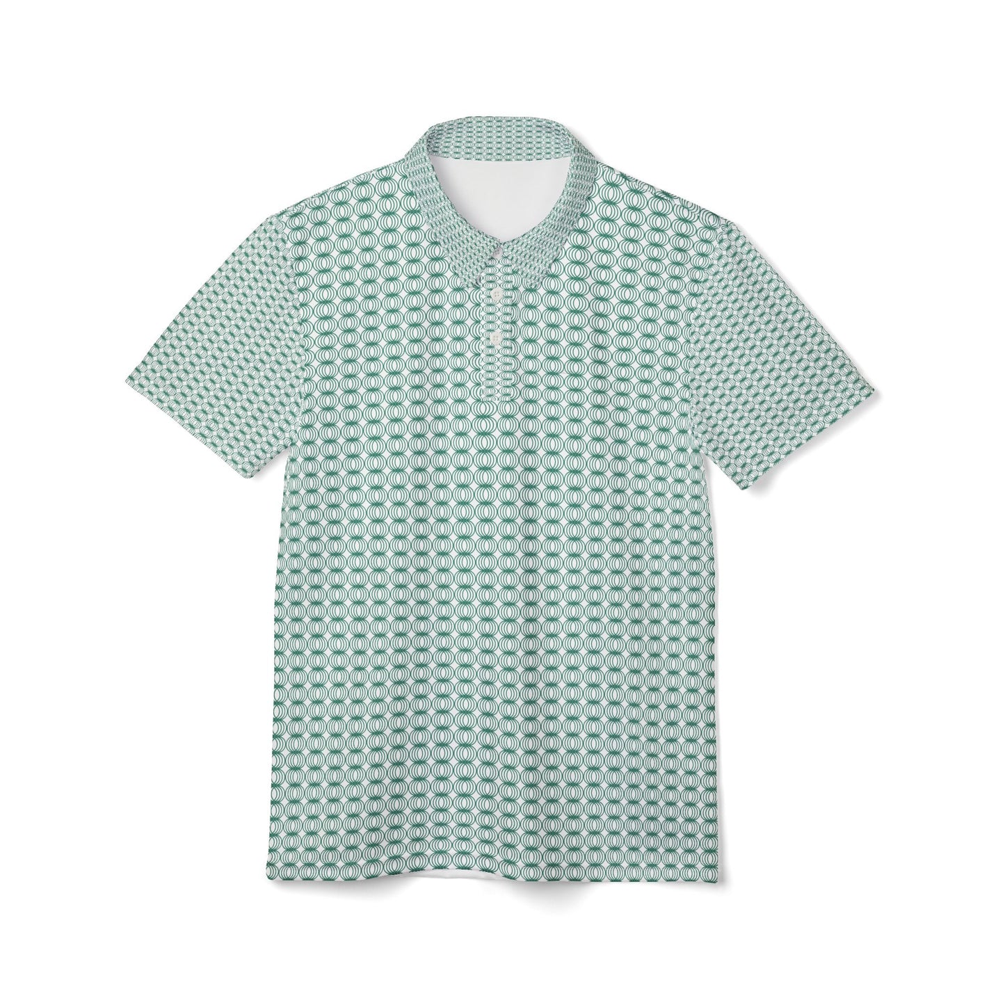 Green Pattern Unisex Polo Shirt - Great Dress Up Shirt for Everyday Use by C C Official, Dress Shirt for Men and Women, Casual Work Attire,