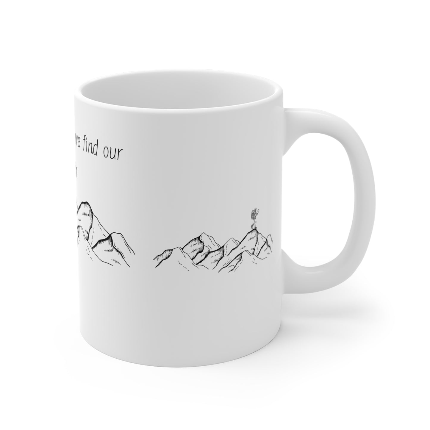 Hiking Mug, Traveler Mug, 11oz Ceramic Cup, Valentines Gift, Lead & BPA-Free, Great Design