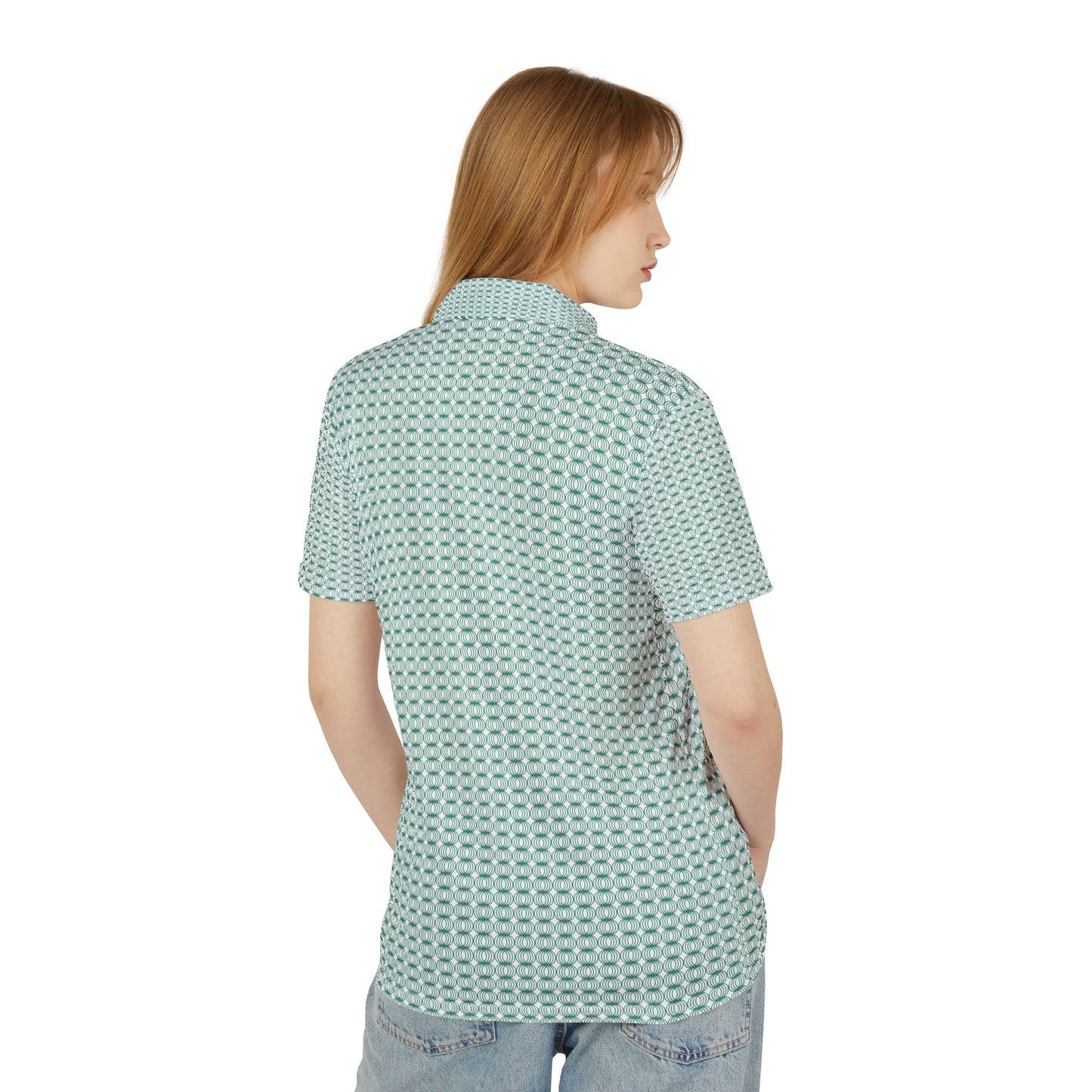 Green Pattern Unisex Polo Shirt - Great Dress Up Shirt for Everyday Use by C C Official, Dress Shirt for Men and Women, Casual Work Attire,